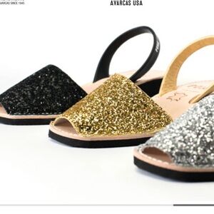 Avarcas Pons Glitter Wedge Size 7 NWT